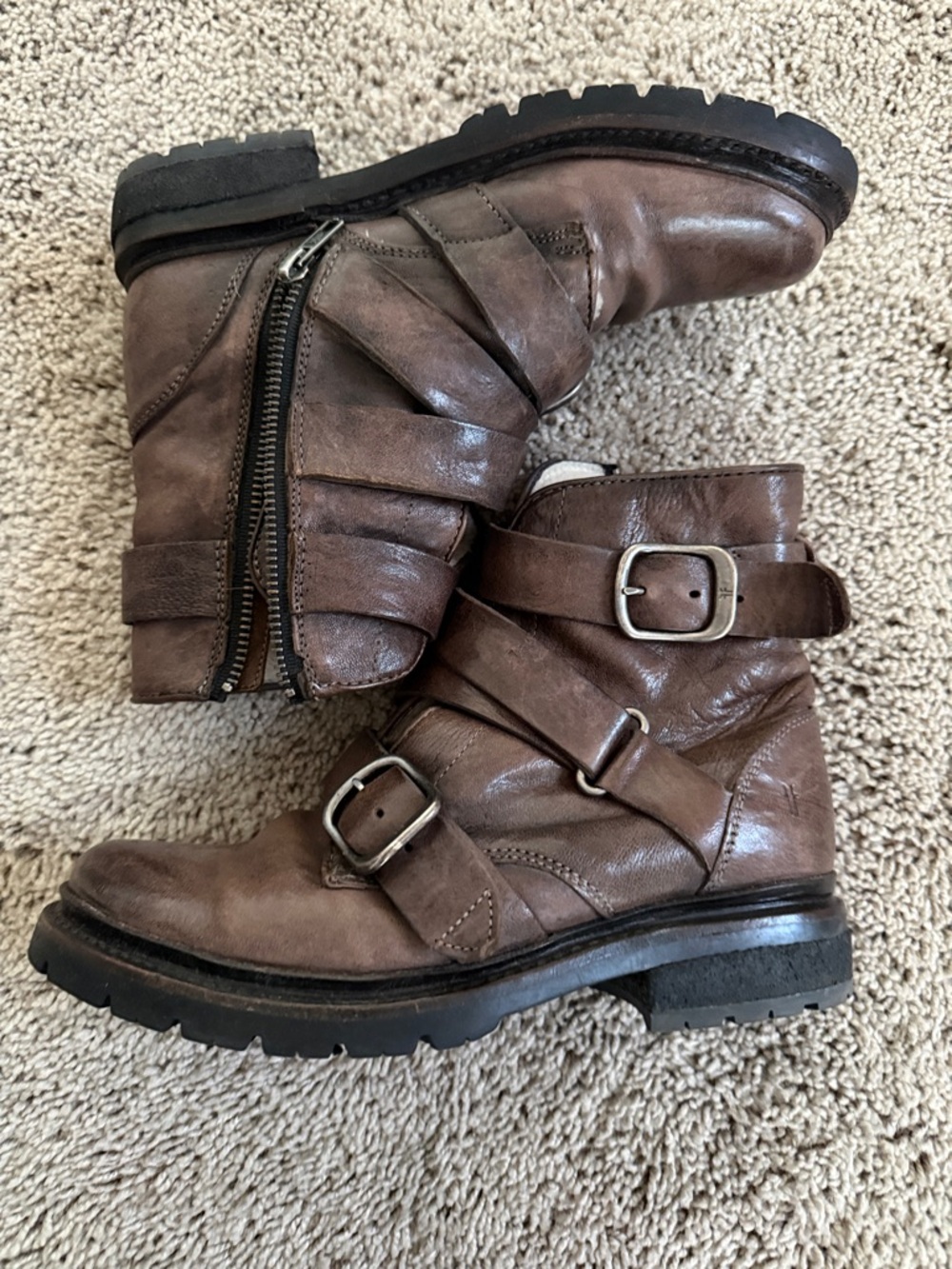 Frye Vanessa tanker boot in cement